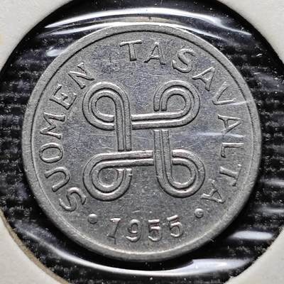 KK钱币收藏小铺 第221期 2月预留时间 周末发货 -  1955芬兰1芬尼