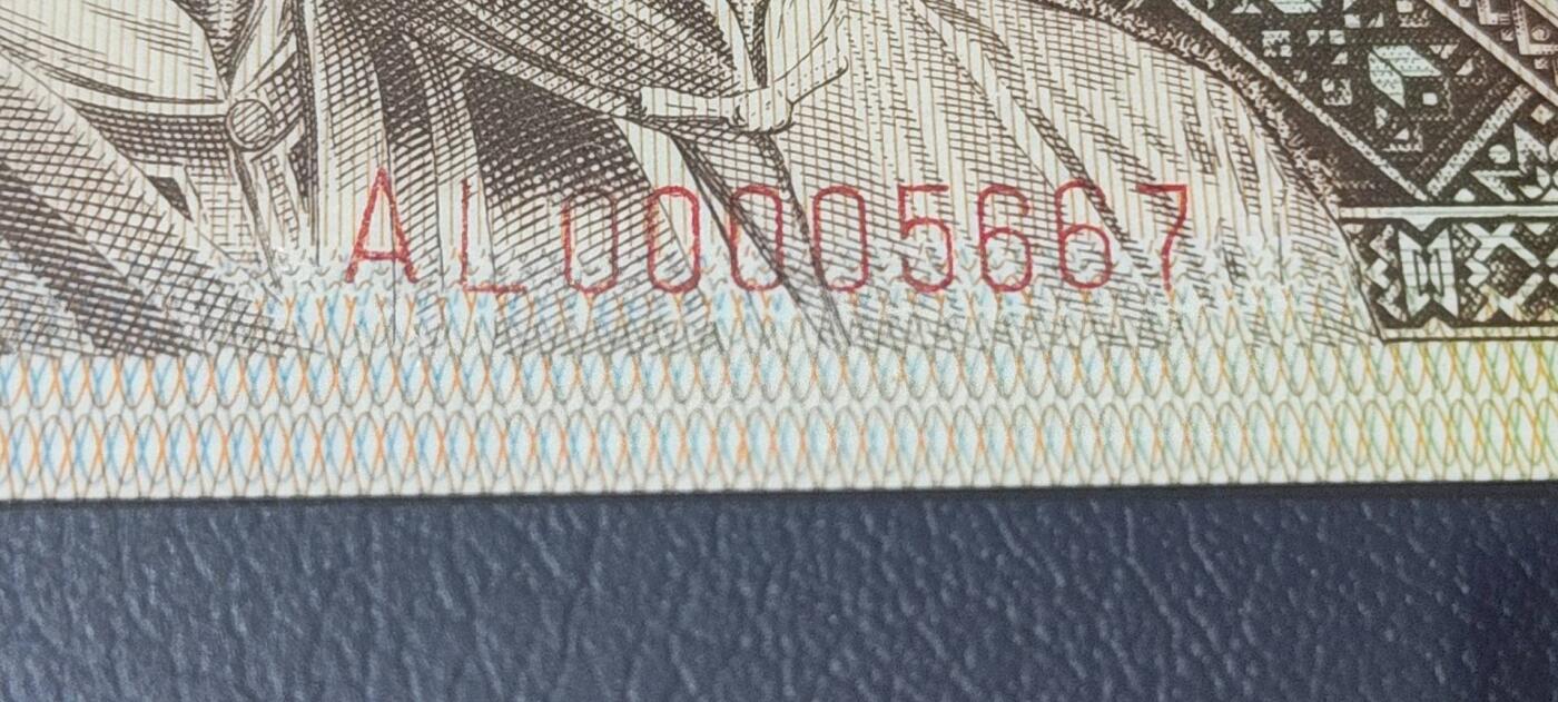 各种纸币拍场！ 🔥🔥人四号码🔥🔥钱坤评级8001—龙头左单边，AL00005667，带专利图形标，狮子头0000，AL冠的第一包货，非常难得，AL冠又被称作神奇冠号！不懂的老铁可以百度一下