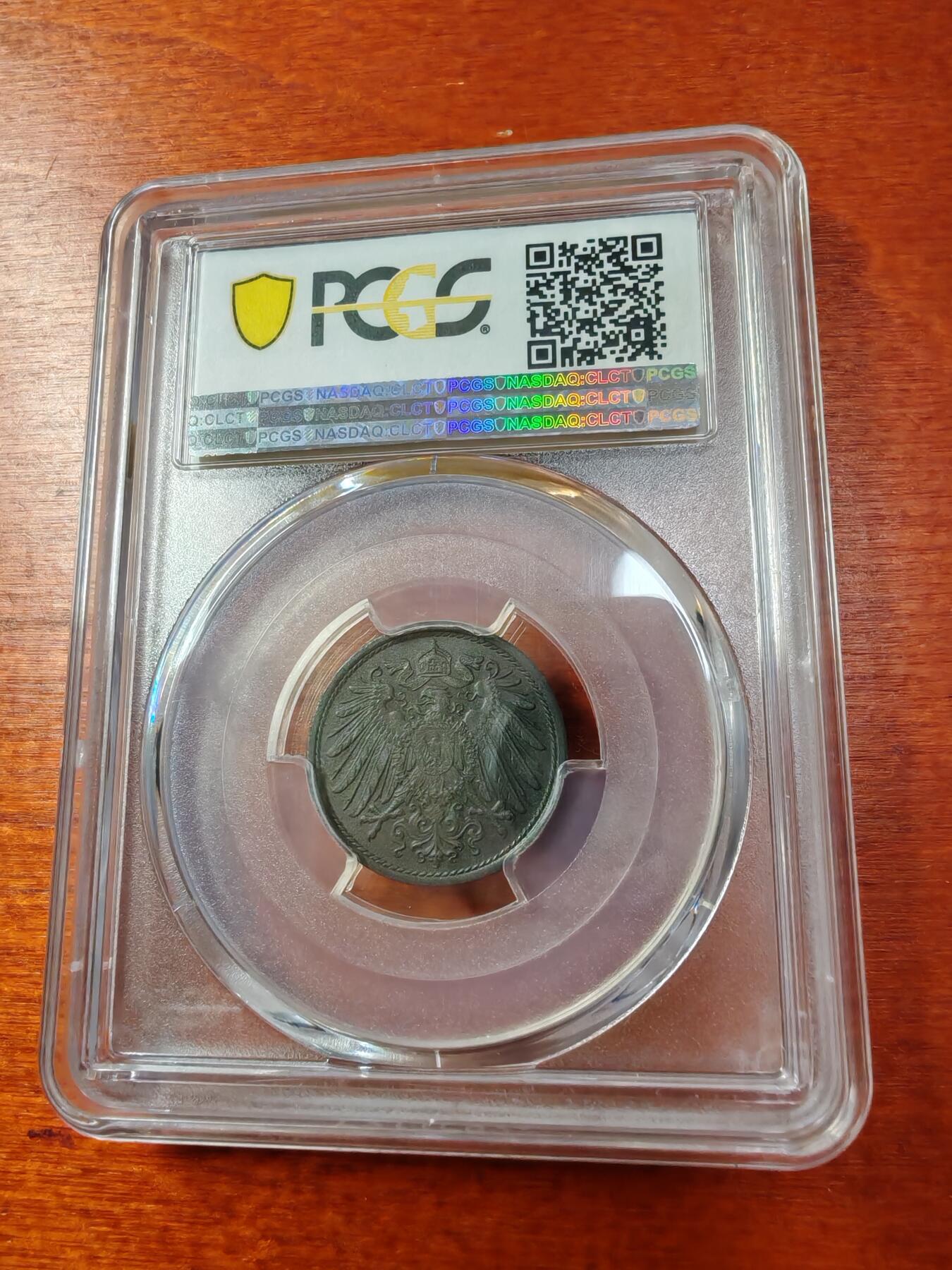 长老汇蛇年精选第一场拍卖 1921德国10芬尼锌币，PCGS MS65，季军，更高15枚，19年63分成交价600多元