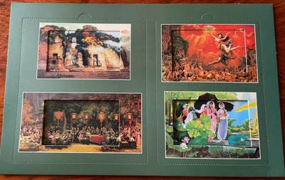 《卡拍》第321期拍卖2月8日晚22：10时延时截拍 香港珍藏版密码卡《刘宇一名画集珍藏-良宵、女娲之歌等》四全新卡，盒装附发行证书、明信片、简介。加拿大保护中国文物基金会发行，一千套，发行价1000港币，收益归基金会用于文物保护之用，较为少见。