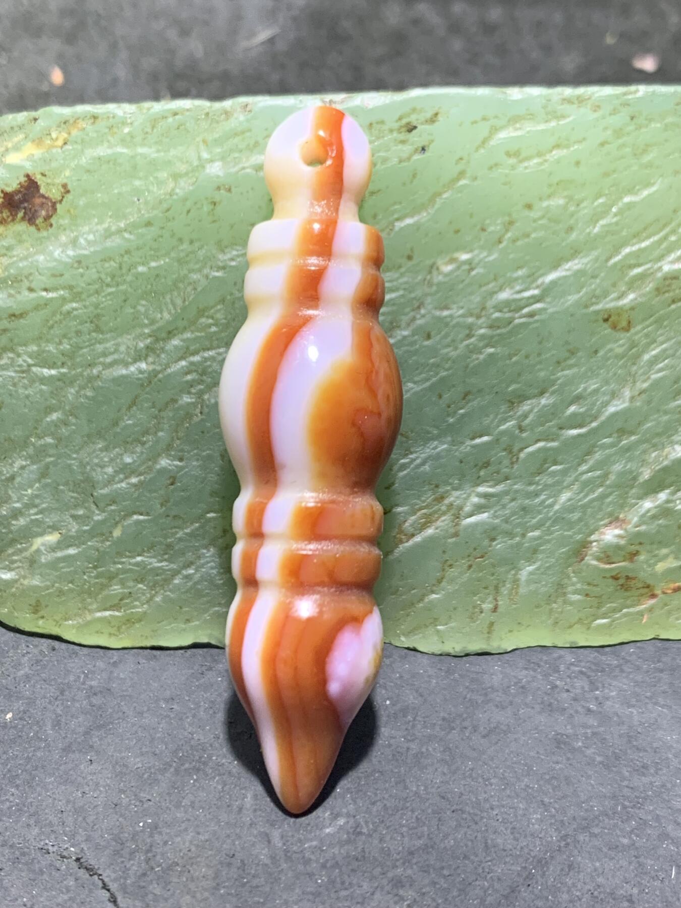 精美高玉化红白缠丝玛瑙金刚杵吊坠一个