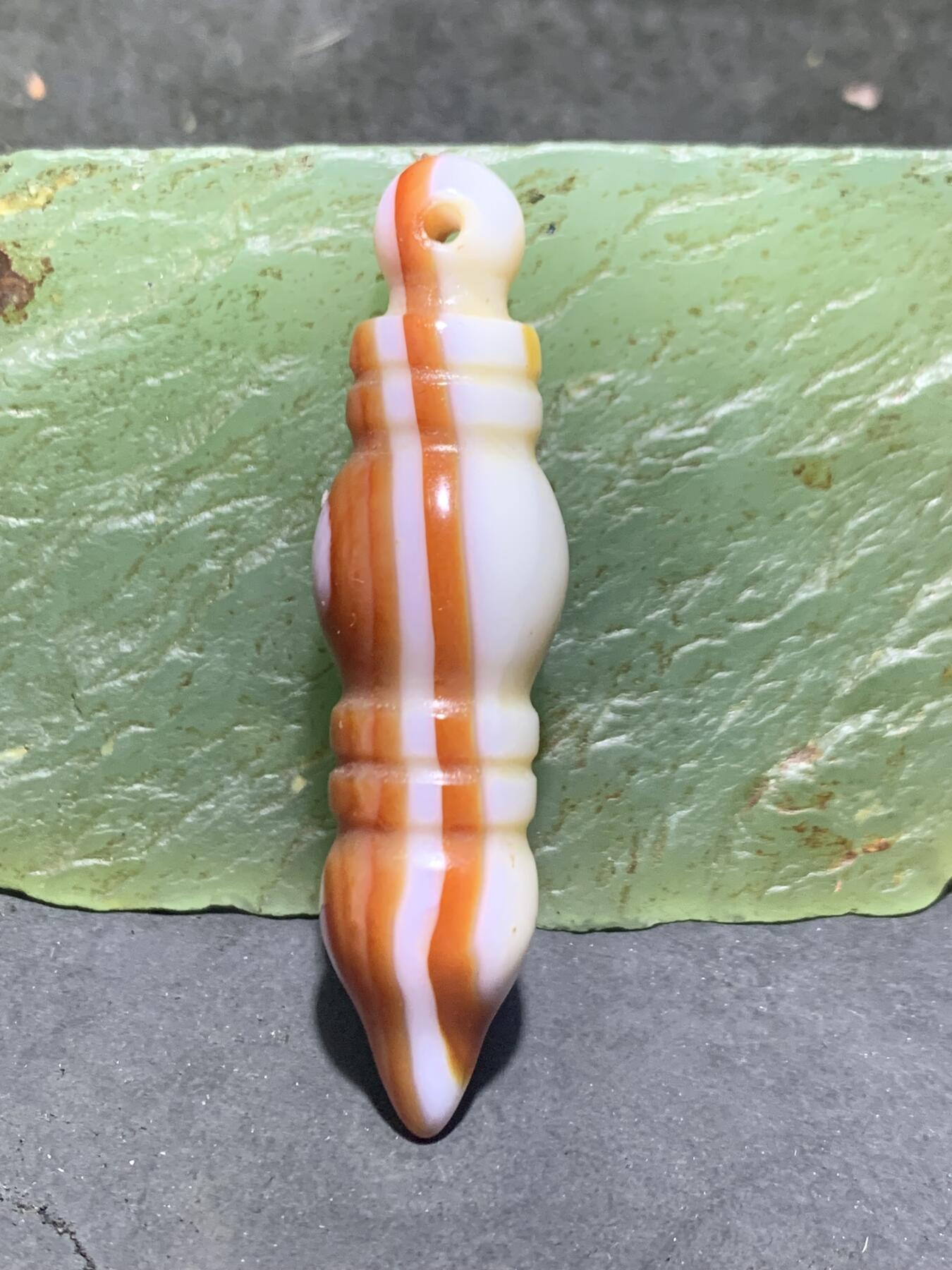 精美高玉化红白缠丝玛瑙金刚杵吊坠一个