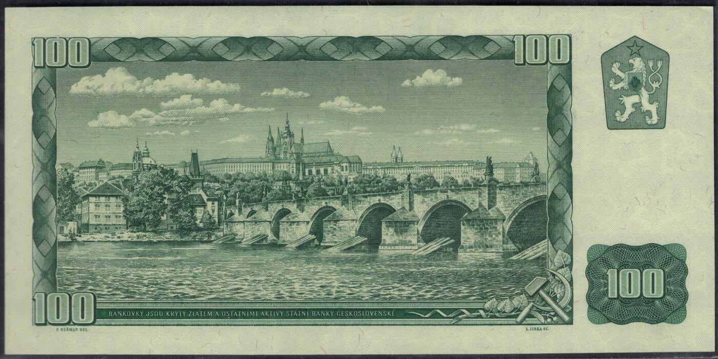 捷克斯洛伐克1961年100克郎 无4 欧洲 实物图 UNC