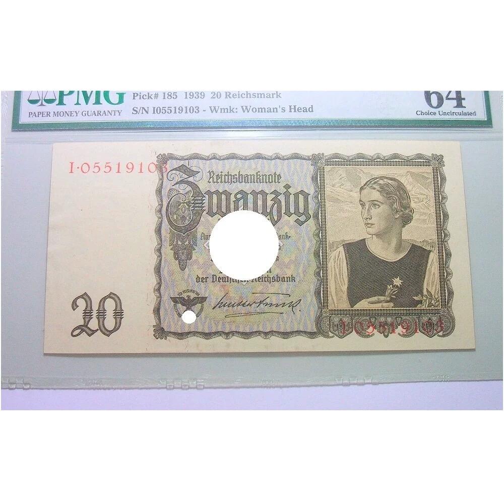 PMG MS64 德国第三帝国1939年女人头20马克 原光挺版