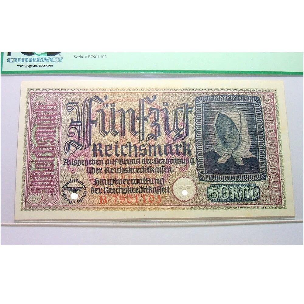 PCGS MS64 德国第三帝国1940-45年男人头50马克 原光挺版