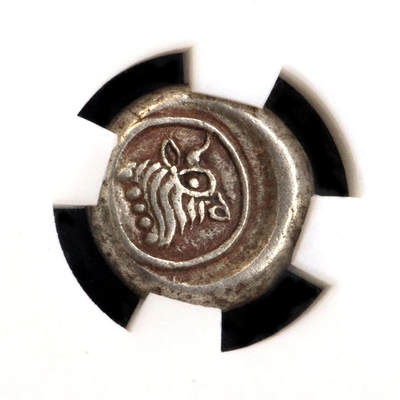 古希腊币古风女神牛头图银币凝绿轩欧洲古代钱币西方古典币收藏品96-36 - 古希腊币古风女神牛头图银币凝绿轩欧洲古代钱币西方古典币收藏品96-36