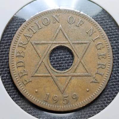 KK钱币收藏小铺 第225期 2月预留时间 周末发货 -  1959英属尼日利亚1便士铜币