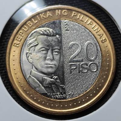 KK钱币收藏小铺 第226期 2月预留时间 周末发货 -  菲律宾20比索双色币 好品