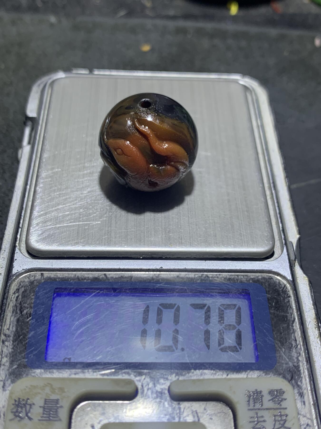 精美亚光高玉化战国红玛瑙手工俏色巧雕灵蛇，阴阳鱼珠一个，