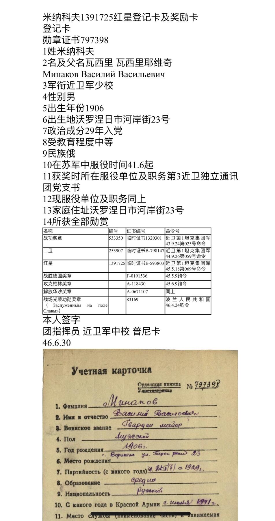 大猫徽章拍卖 第264期 苏联红星勋章1⃣️ 档案齐全