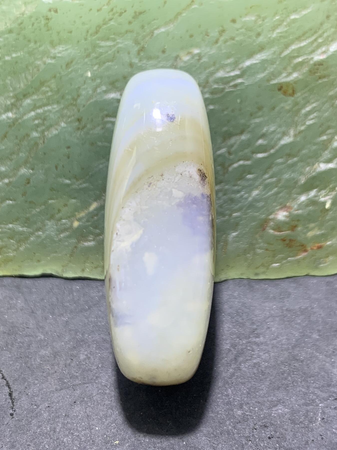 精美高玉化天眼千层纹缠丝玛瑙板珠(背云)一颗，