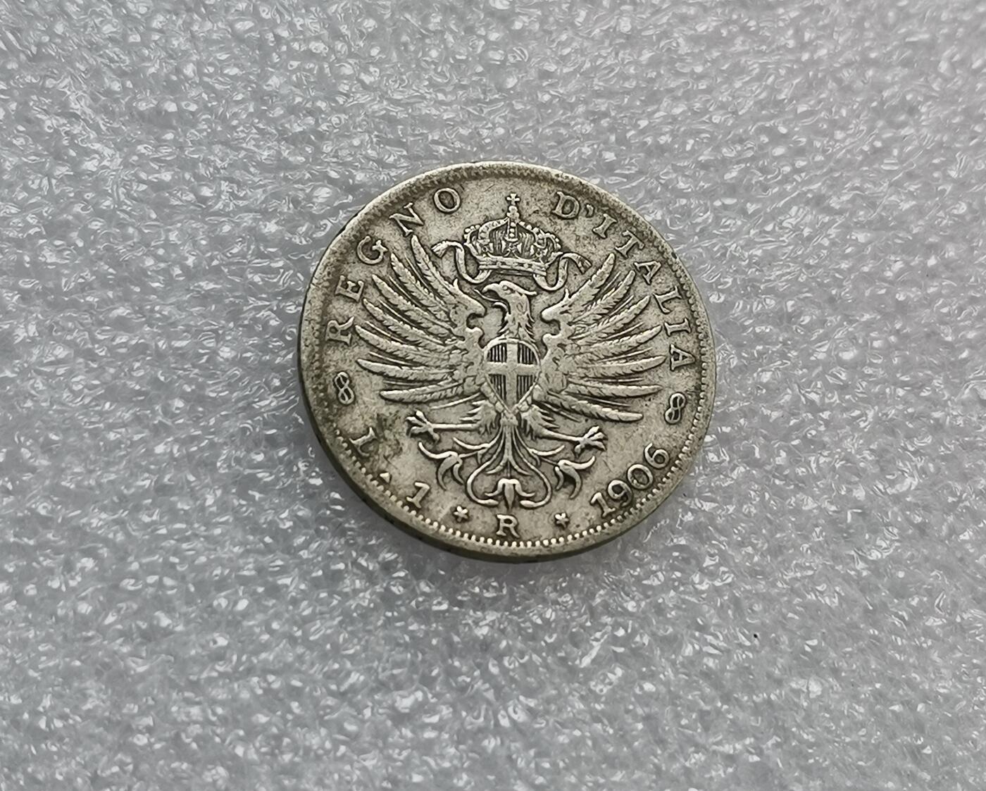 瓶子🏺第177期拍卖会  1906年意大利1里拉银币小鹰