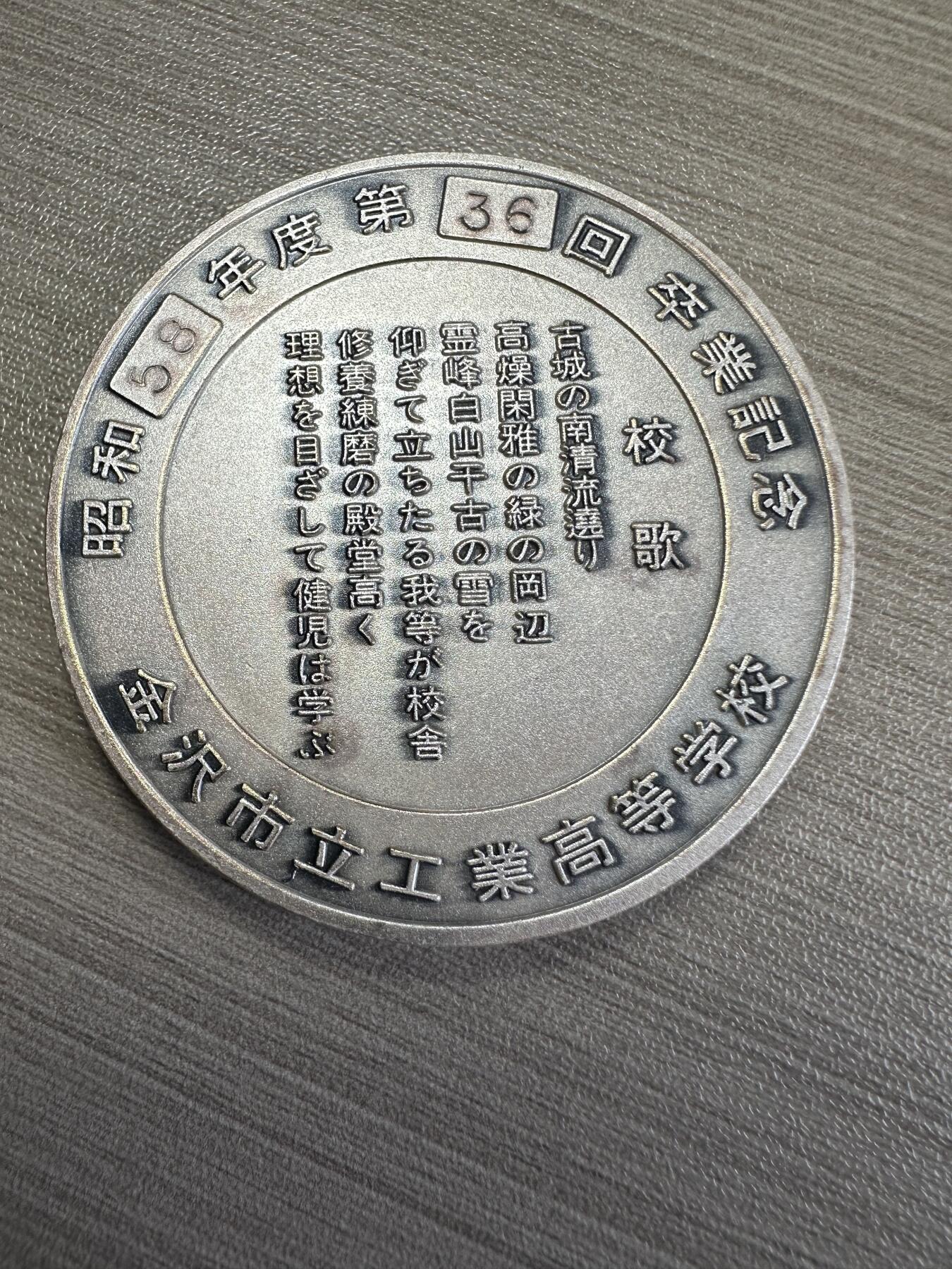 无佣金！章，世界钱币，纸币 日本高校大铜镍章一枚，很厚