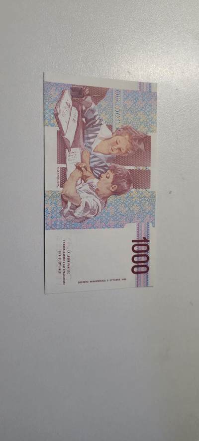 2025第三期纸币均有打光   意大利1000里拉 1990版