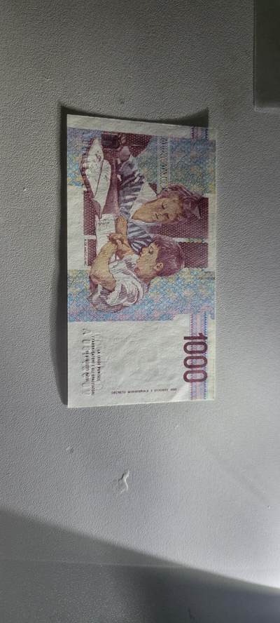 2025第三期纸币均有打光   意大利1000里拉 1990版