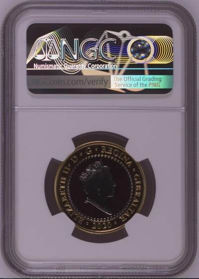 S&S Numismatic世界钱币-拍卖 第126期  直布罗陀2020年大力神海格力斯英雄事迹6-杀死斯廷法罗斯湖怪鸟 2英镑双色纪念币NGC PL67C，发行量1750枚