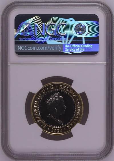 S&S Numismatic世界钱币-拍卖 第126期  直布罗陀2020年大力神海格力斯英雄事迹7-制服克里特岛上的公牛 2英镑双色纪念币NGC PL66C，发行量1750枚