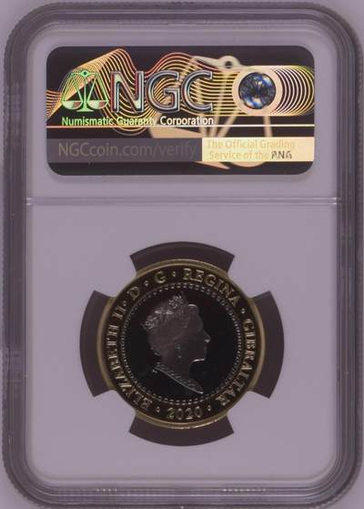 S&S Numismatic世界钱币-拍卖 第126期  直布罗陀2020年大力神海格力斯英雄事迹4-活捉厄律曼托斯山上的野猪 2英镑双色纪念币NGC PL69UC，发行量1750枚