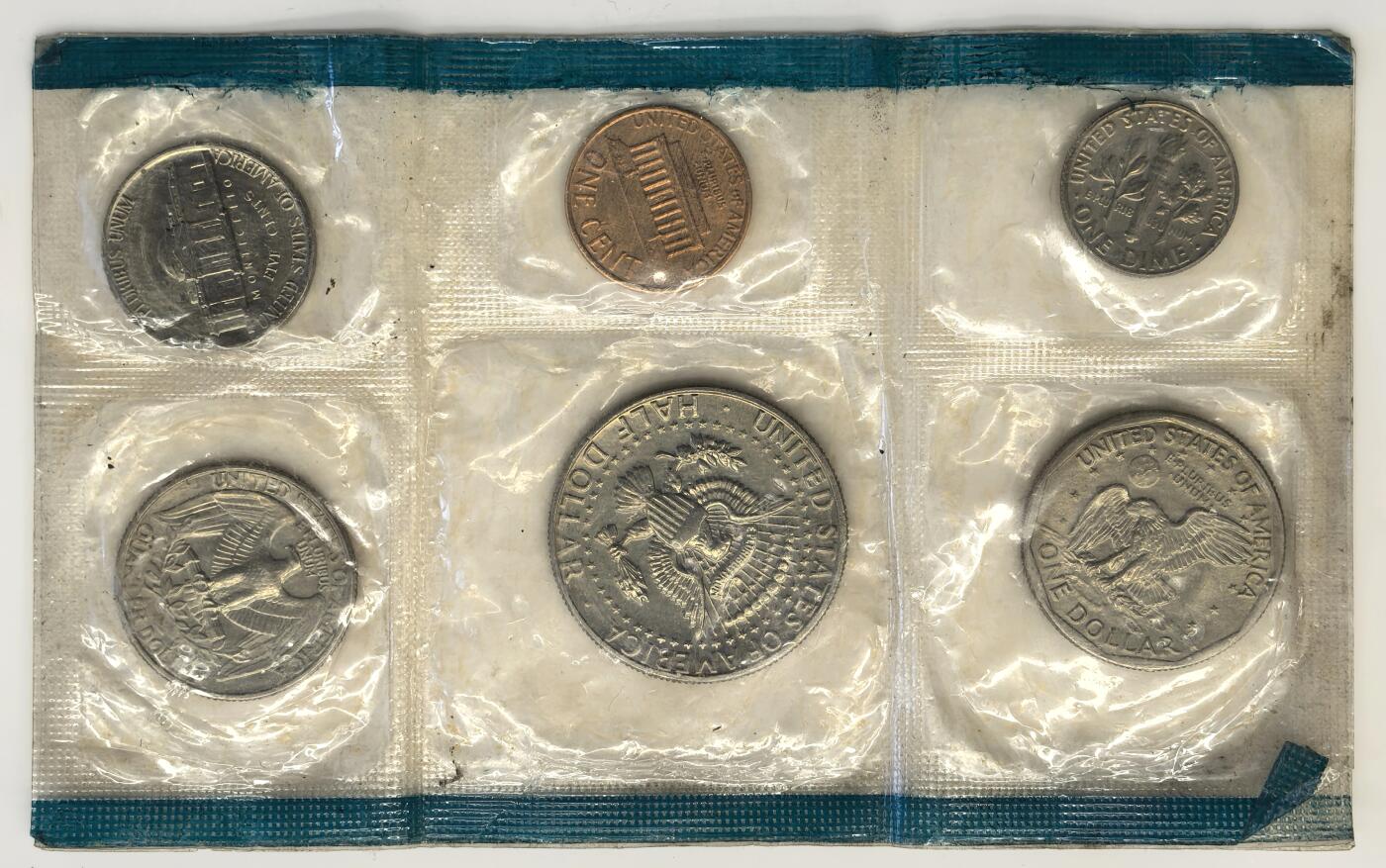 博洋堂世界钱币拍卖第109期（全场包邮） 法国1976年原盒塑封官方套币9枚一套含大力神银币+美国1980年塑封装套币6枚
