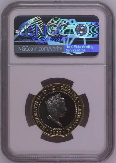 S&S Numismatic世界钱币-拍卖 第126期  直布罗陀2020年 大力神海格力斯英雄事迹1-杀掉涅墨亚狮子 2英镑双色纪念币NGC PF68UC，发行量1750枚