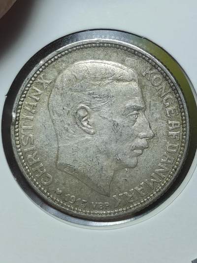 2025年第三场(总第二十九场）外国好品散币(免佣金) - 少见丹麦🇩🇰1915年1克朗银币(克里斯蒂安十世VBP ;AH版，首发年仅发行2年。边有小磕)