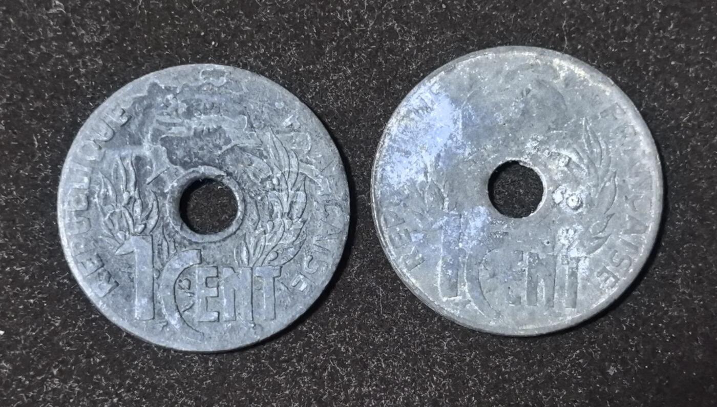 北京马甸外国币专卖第134期，外国非贵金属纪念币，流通币专场，陆续上拍，欢迎关注 法属印度支那1941年自由帽1分锌币  2枚