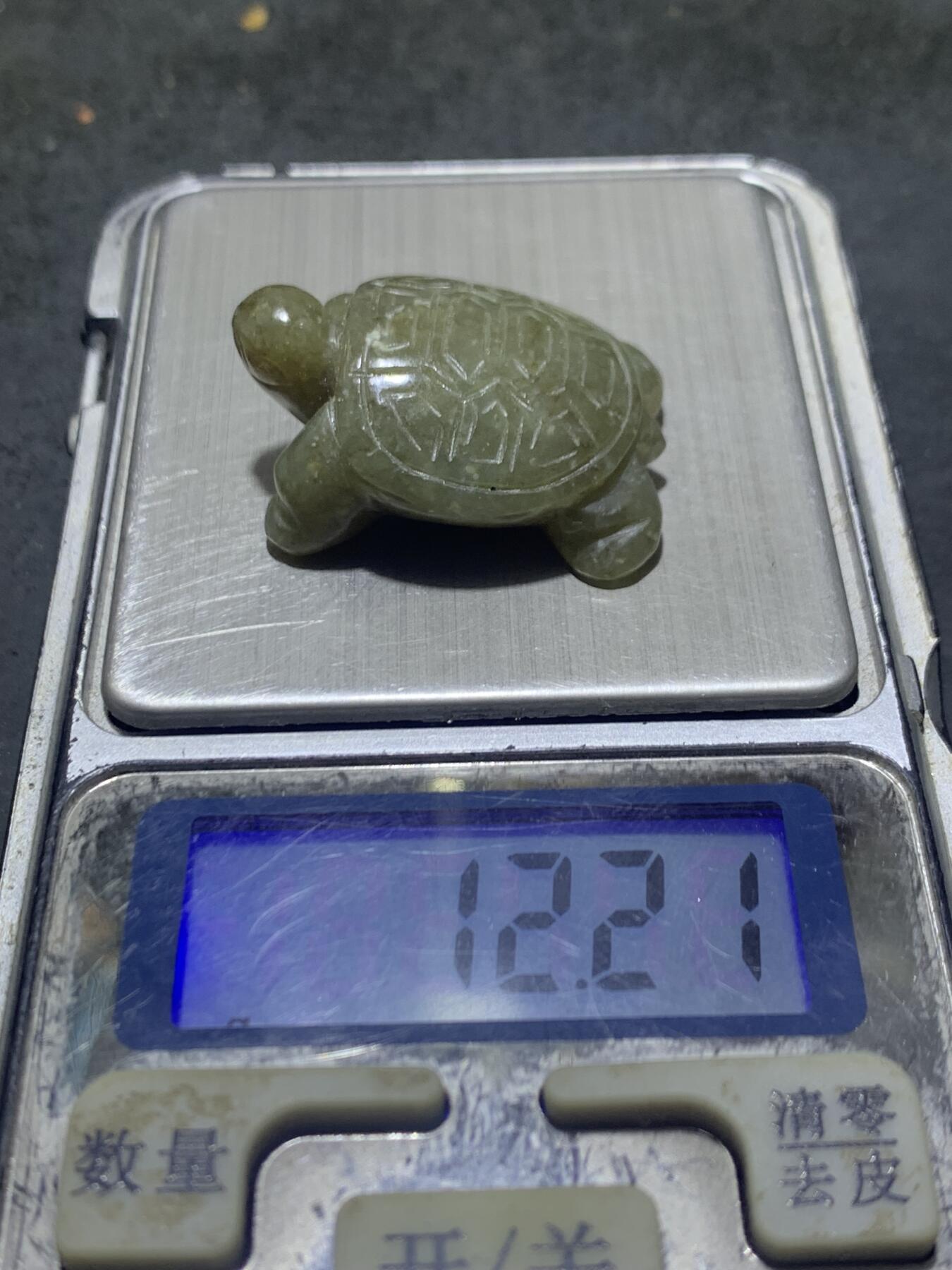精美天然青海糖料和田玉雕刻复古长寿龟摆件一个，
