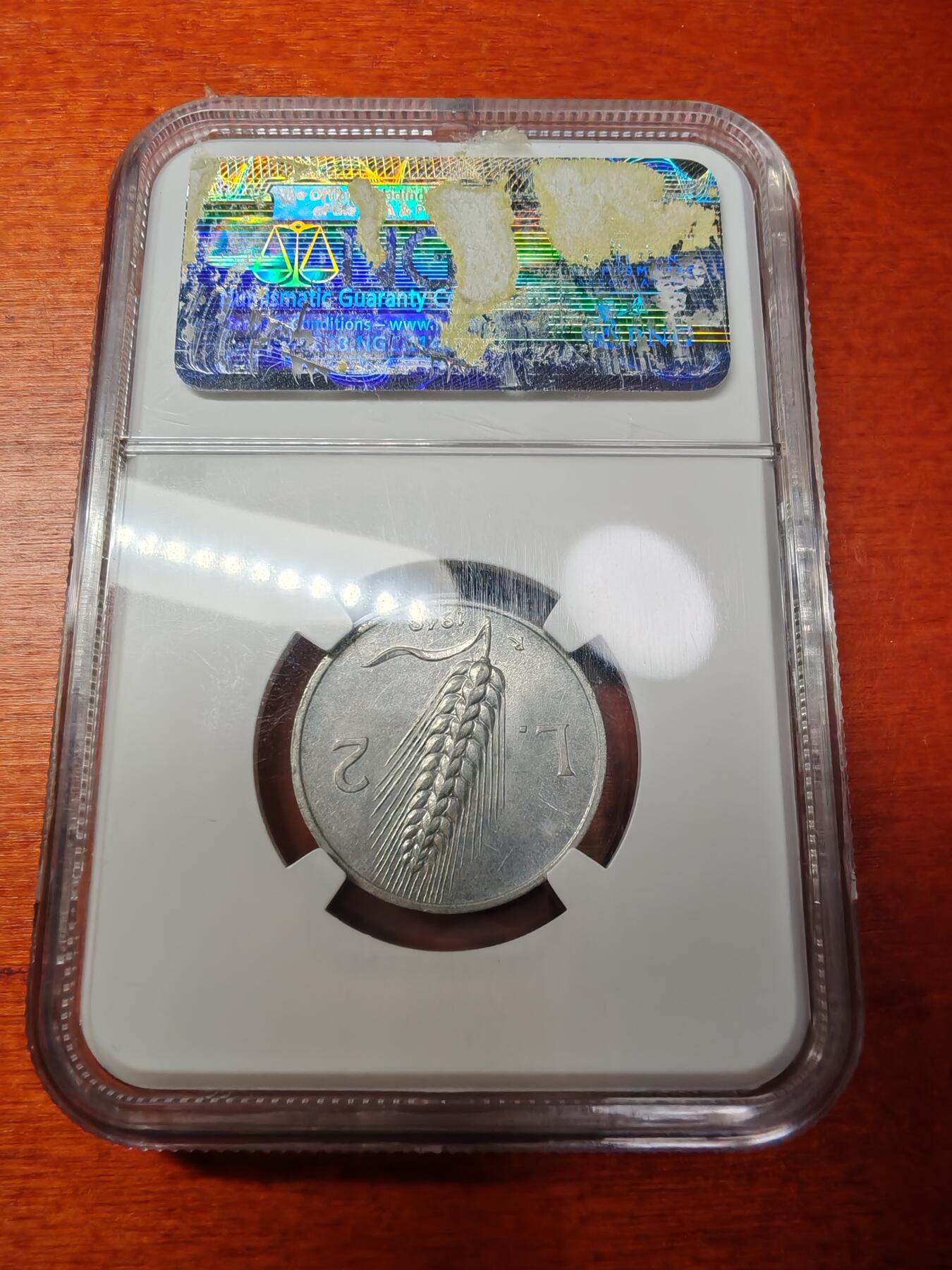 长老汇蛇年精选第二场拍卖 1949意大利2里拉，NGC MS62分，季军，更高2枚，书价63分85美金