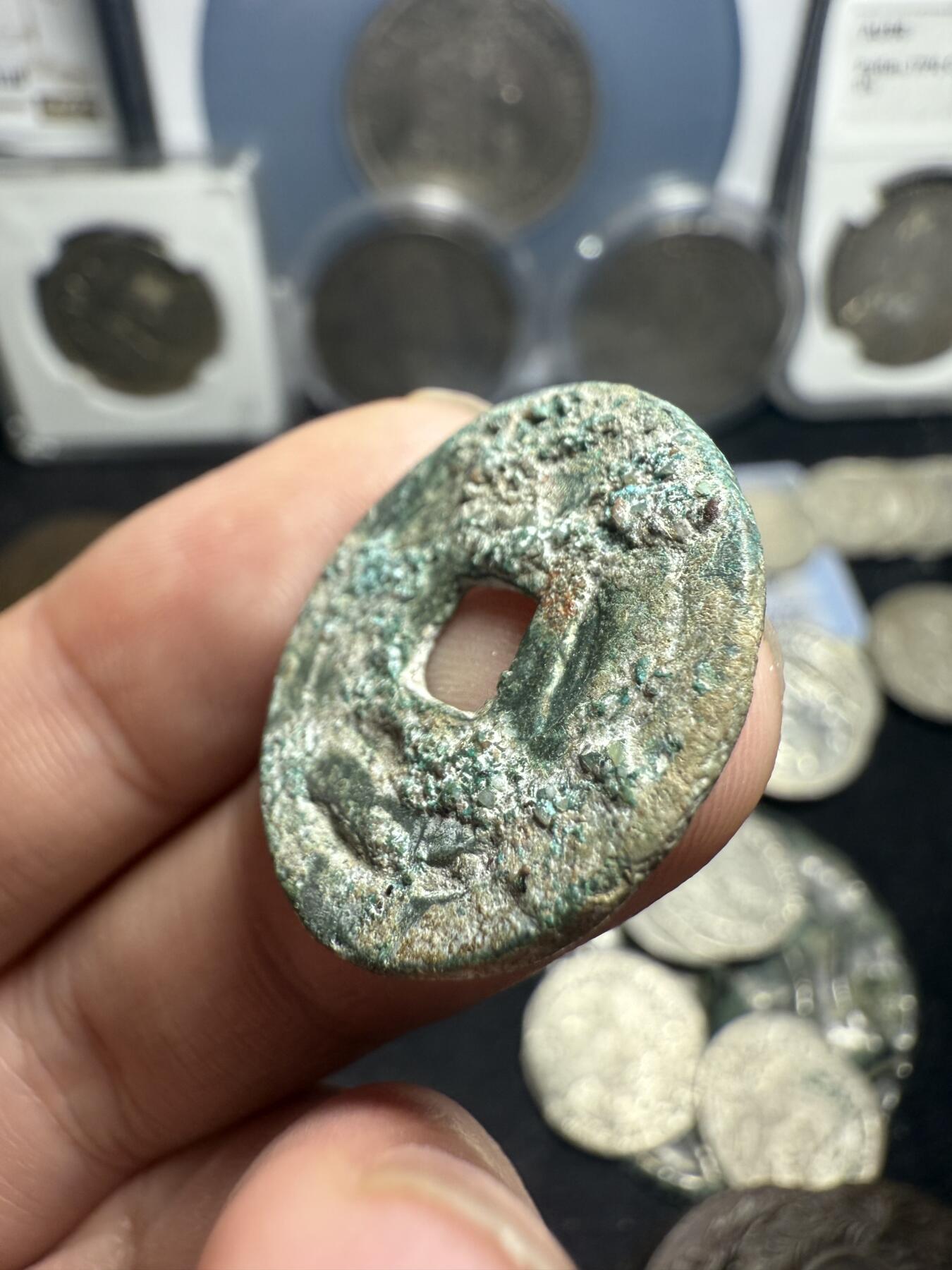 南宋泉阁俄币 外币 国币 专场第五期 唐 突厥汗国 突骑施汗钱 24mm 大样 背面绣有点厚 正面字口深峻 原味未清理