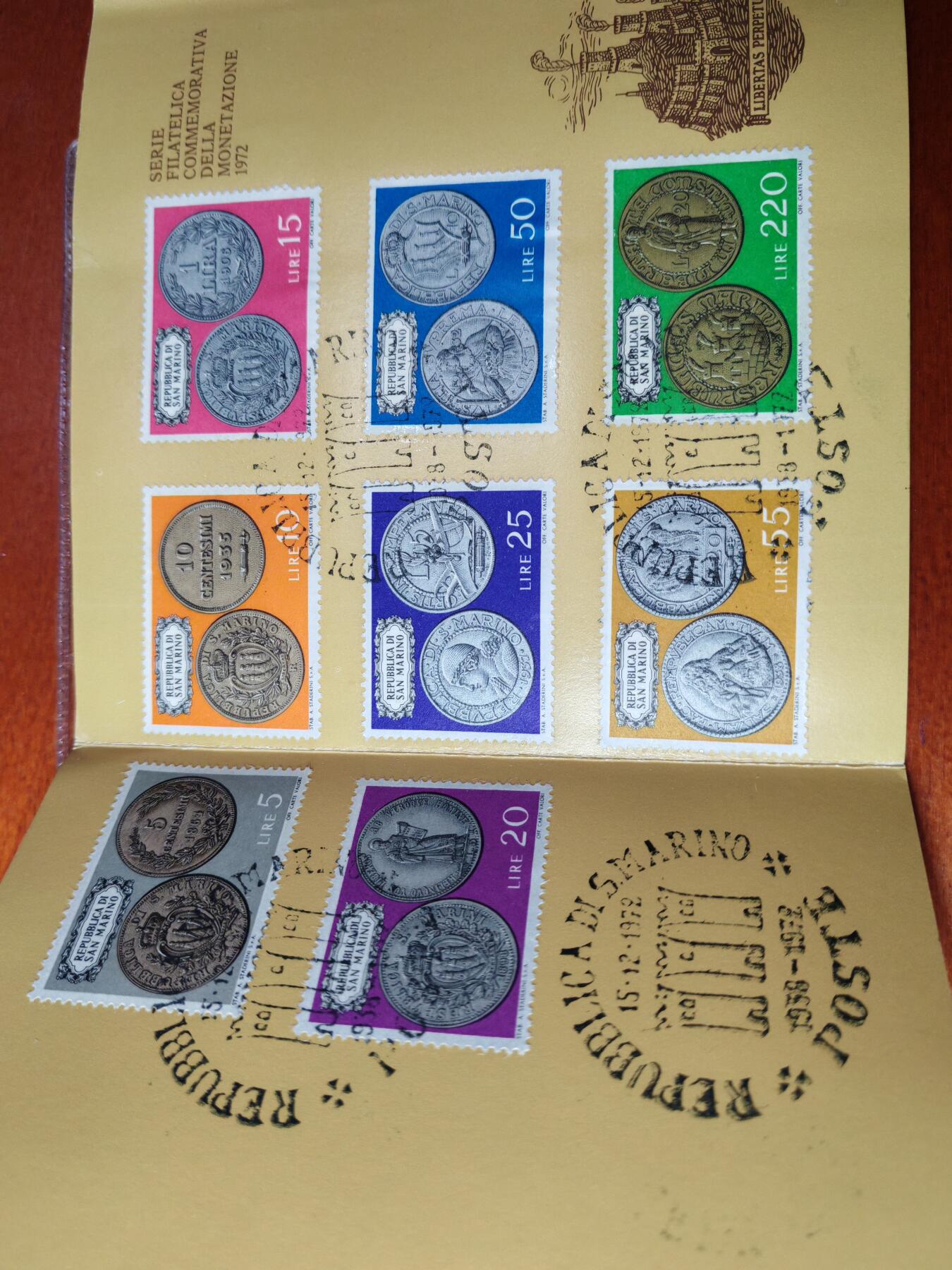 长老汇蛇年精选第二场拍卖 1977圣马力诺9枚套币，含500里拉银币1枚，票中币邮票8枚