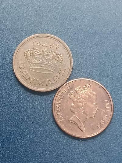 吉祥压岁钱外国硬币第55场 丹斐一组两枚