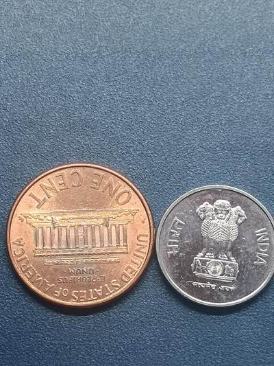 吉祥压岁钱外国硬币第55场 美印一组两枚