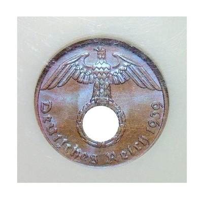 NGC MS66 德国第三帝国1939年1芬尼 难得开卷原光 - NGC MS66 德国第三帝国1939年1芬尼 难得开卷原光