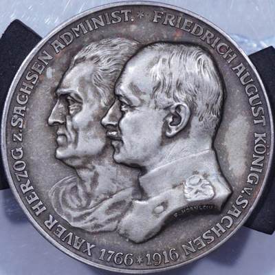 PCGS SP64唯一记录1916年德国萨克森弗莱贝格矿业学校建校150周年纪念大银章  - PCGS SP64唯一记录1916年德国萨克森弗莱贝格矿业学校建校150周年纪念大银章 