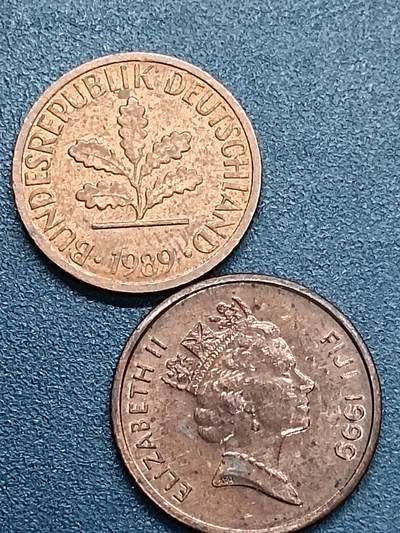 吉祥压岁钱外国硬币第55场 德斐一组两枚