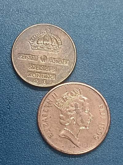 吉祥压岁钱外国硬币第55场 瑞斐一组两枚