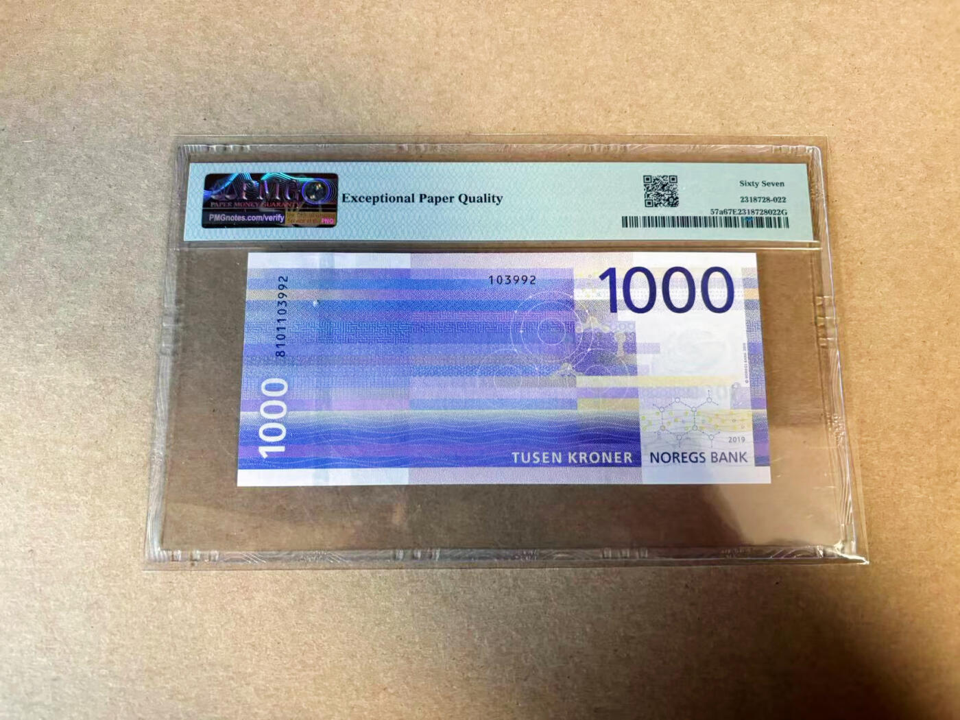 【Blue Auction】✨世界纸币精拍第616期【精】 【无47】挪威 2019年1000克朗 PMG67EPQ 高分