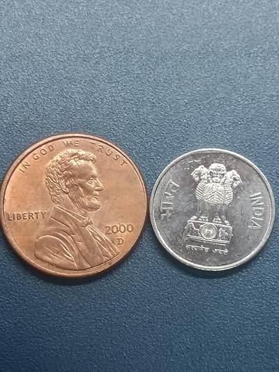 吉祥压岁钱外国硬币第55场 美印一组两枚