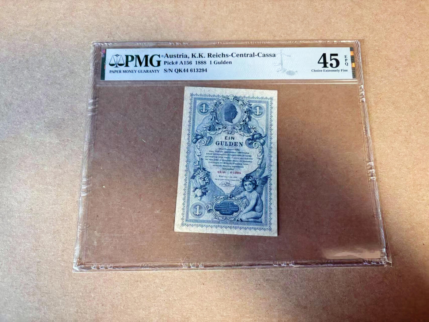 【Blue Auction】✨世界纸币精拍第616期【精】 【百年风云】奥地利 1888年1盾 小天使 PMG45EPQ 原票少见