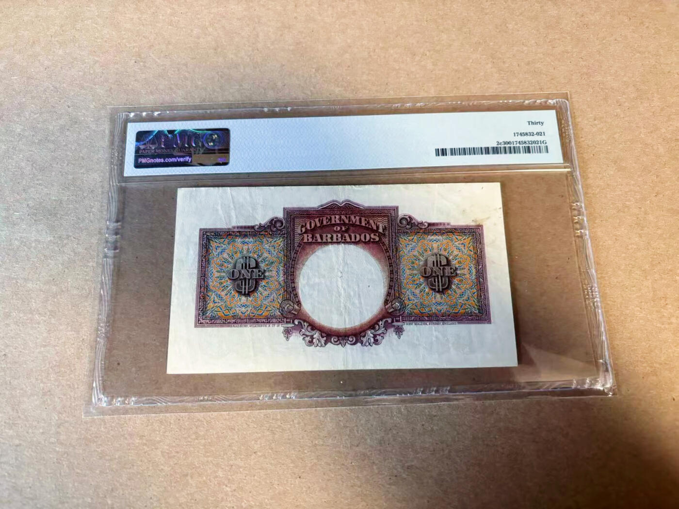 【Blue Auction】✨世界纸币精拍第616期【精】 巴巴多斯 1949年1元 BWC出品 英王乔六 PMG30