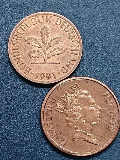 吉祥压岁钱外国硬币第55场 德斐一组两枚