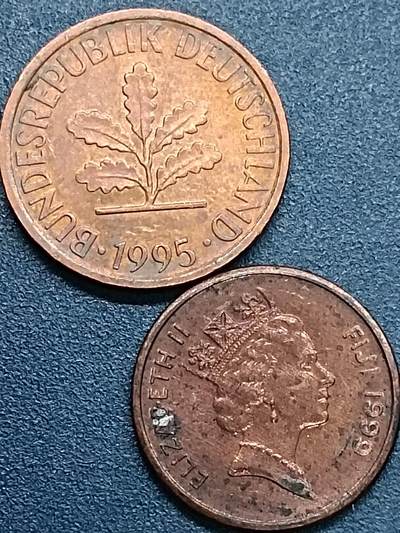 吉祥压岁钱外国硬币第55场 德斐一组两枚