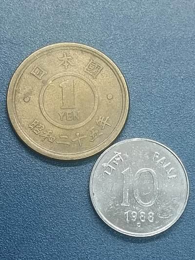 吉祥压岁钱外国硬币第55场 日印一组两枚
