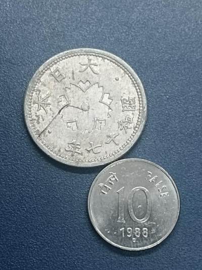 吉祥压岁钱外国硬币第55场 日印一组两枚