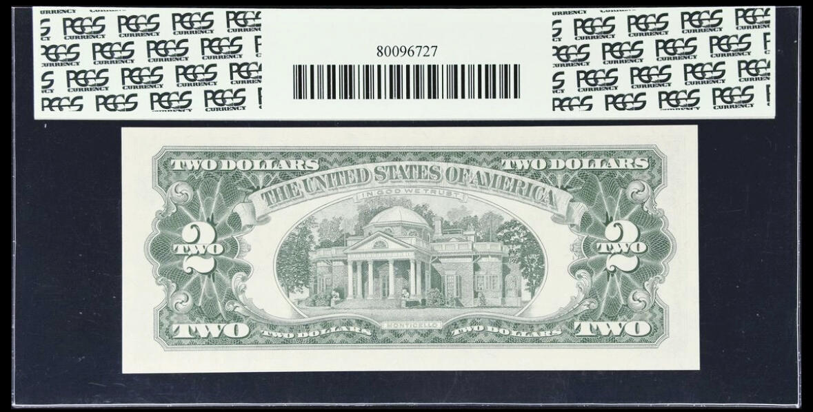 【Blue Auction】✨世界纸币精拍第616期【精】 【补号无47】美国 1963年2美金 PCGS68EPQ 绿标 超高分