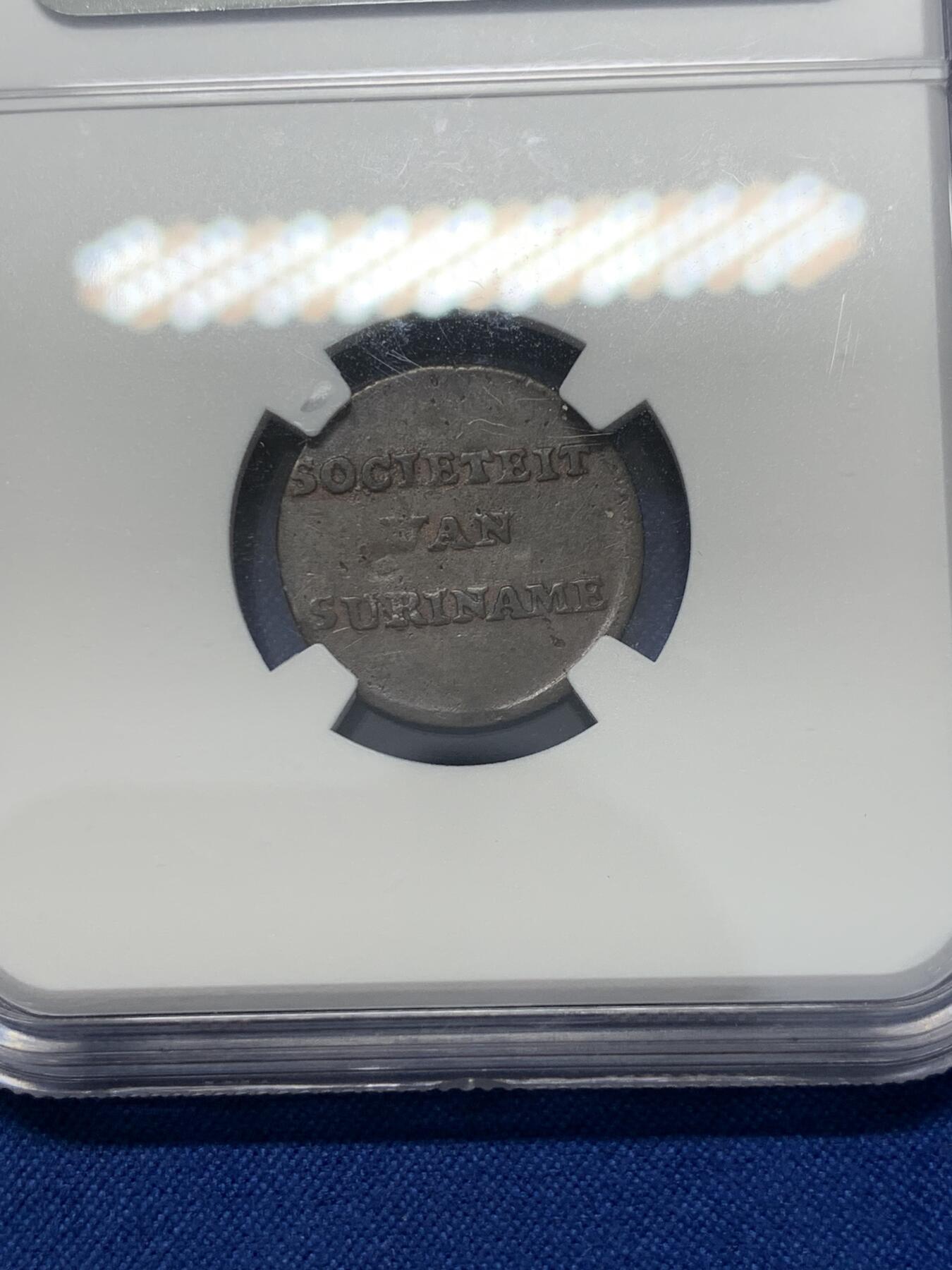 《竞宝斋》第351场 周日，周一 2场连拍 （全场包邮） NGC AUD  荷属苏里南 1duit 少见铜币