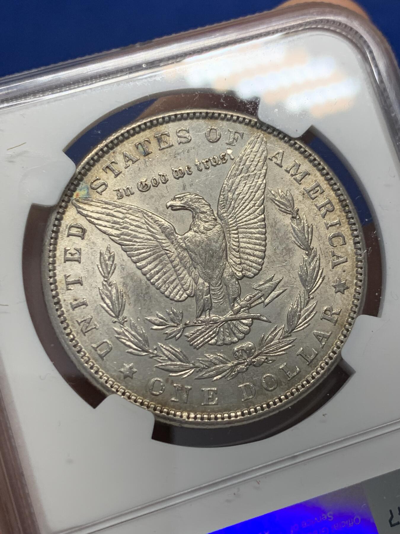 《竞宝斋》第351场 周日，周一 2场连拍 （全场包邮） NGC MS61 美国1884年摩根1美圆银币