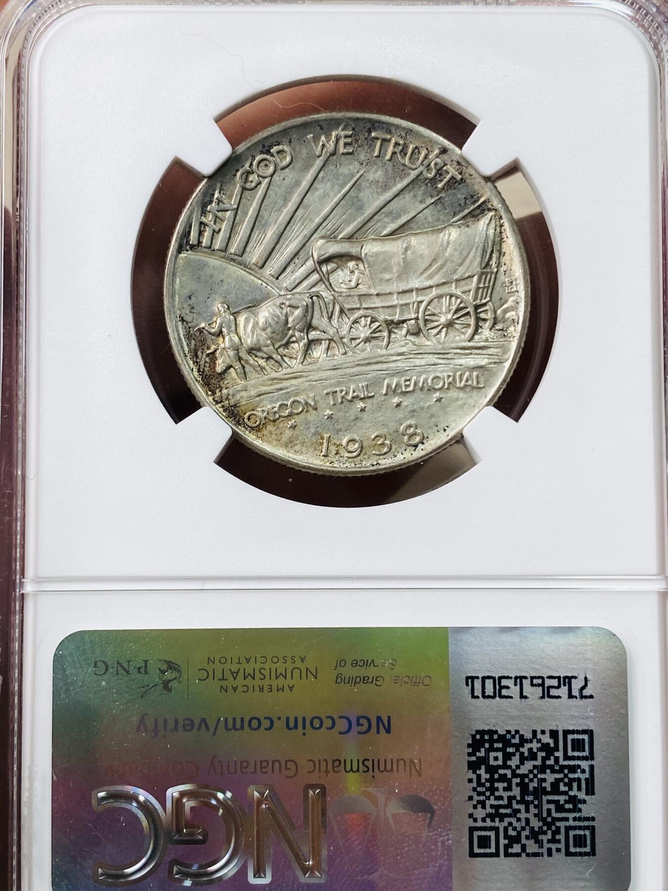 万国钱币拍卖第042期（蛇年首拍） NGC MS66 1938年美国印第安人50C半美元银币 