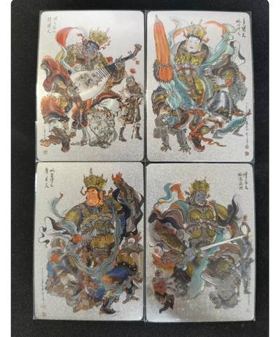 玩卡战线超级大甩拍第26期（好物、稀缺、镇册之宝） - 昆仑万象-戴敦邦绘四大天王特卡粗闪卡一套，63×89尺寸，极其经典