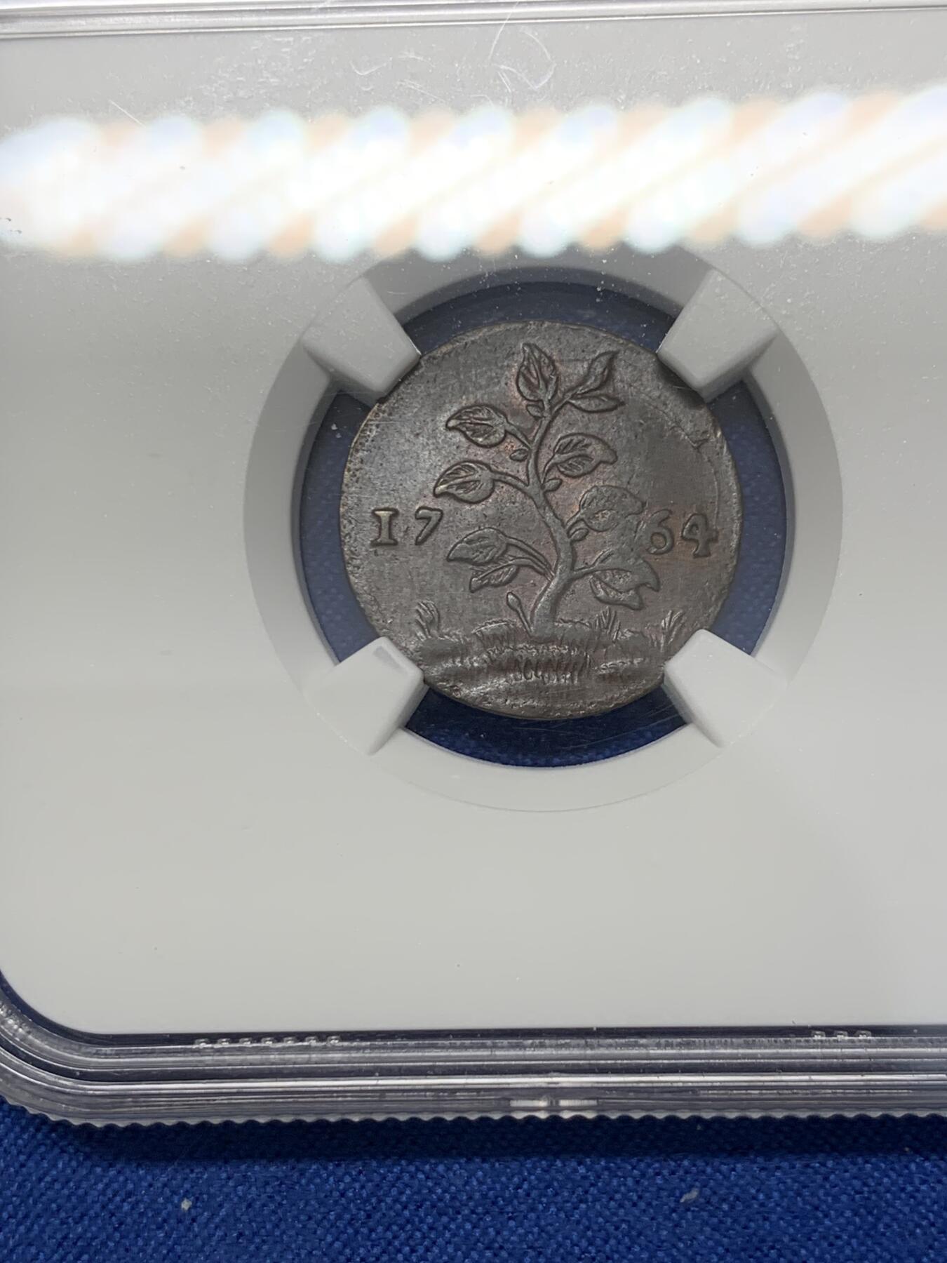 《竞宝斋》第351场 周日，周一 2场连拍 （全场包邮） NGC AUD  荷属苏里南 1duit 少见铜币